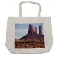 thumbnail image 1 of Landscape Shopping Bag, Famous Monumental Valley Grand Canyon and Red Rocky Cliffs Usa Arizona Photo Print, Eco-Friendly Reusable Bag for Groceries Beach and More, 15.5" X 14.5", Cream, by Ambesonne, 1 of 2