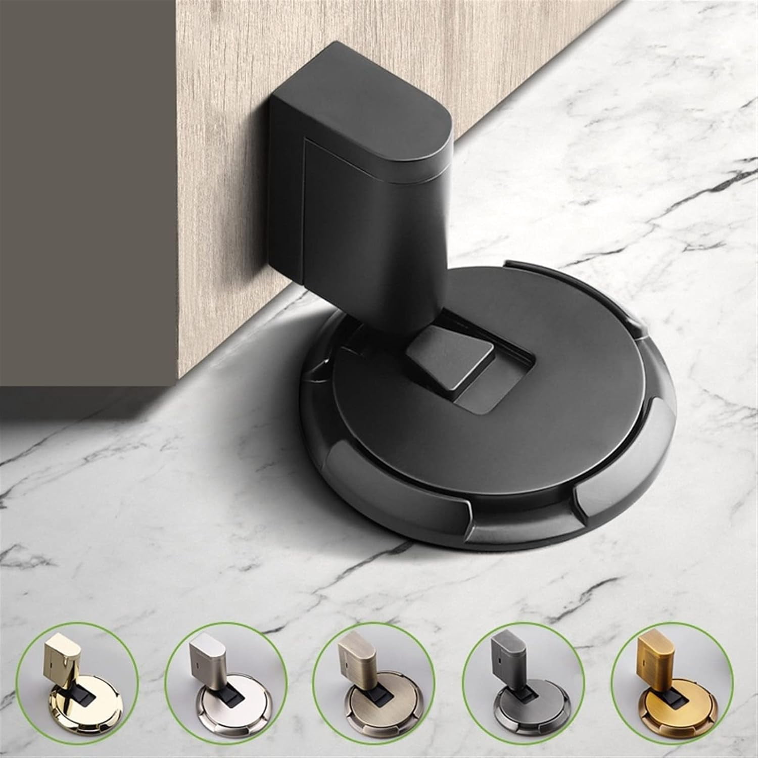 Non-Punch Mechanical Door Stopper Adjustable Heavy Duty Windproof Door Holder Gold Automatic Door Stops Hardware Fittings 1Pcs