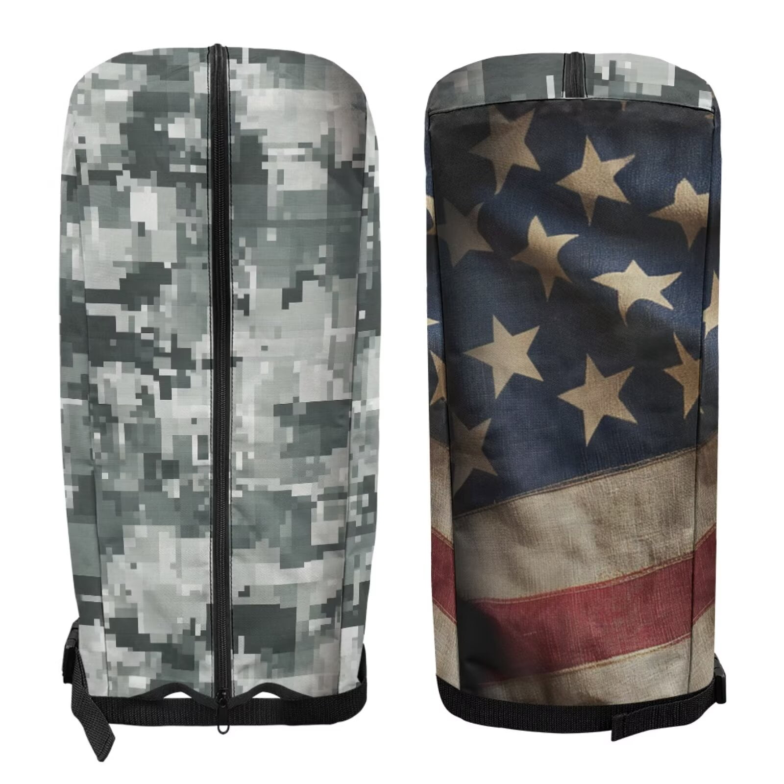 Chririnla American Flag Golf Bag Cover Hood Waterproof Dustproof Heavy Duty Camouflage Rain Cover for Golf Bag Foldable Removable Protective Your Golf Gear from Dust Rain Sun