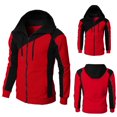 thumbnail image 5 of CZHQWE Mens Casual Zipper Hoodie Splicing Large Size Sweater Jacket, 5 of 5