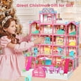 thumbnail image 6 of 5 Stories Dollhouse for Girls, DIY Doll House Accessories Playhouse with Furniture and 19 Rooms, Pretend Play House with Lights for Kids, 6 of 6