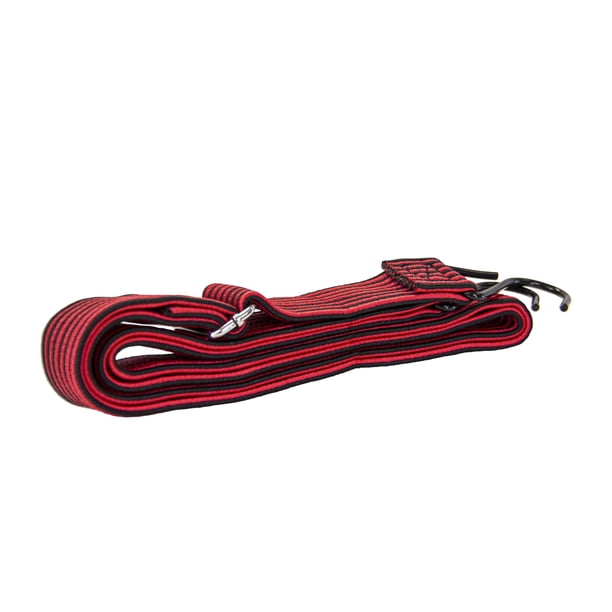 Dbest Products Trolley Dolly Cordón elástico plano ajustable de alta tensión de 63 'con ganchos y hebilla Correa elástica resistente Amarres elásticos máximos para moverse al aire libre