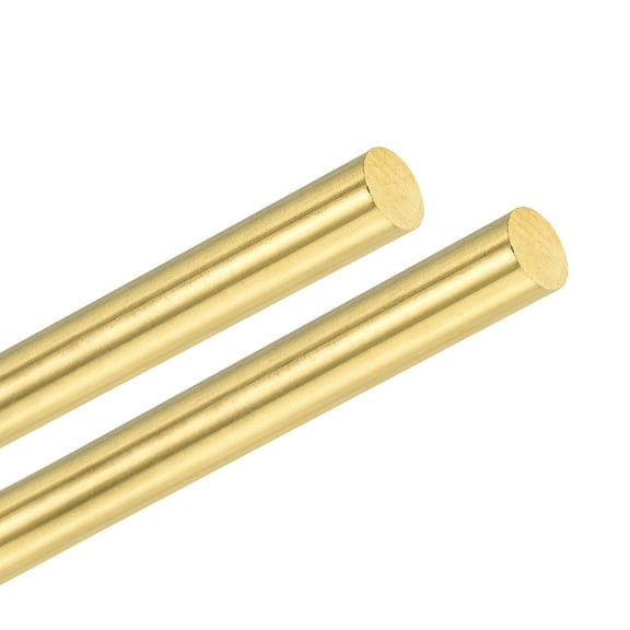 Uxcell 2-Pack Solid Brass Rod, 6x100mm Knife Handle Pins Material H59 Brass Round Stock for Knife Making Supplies