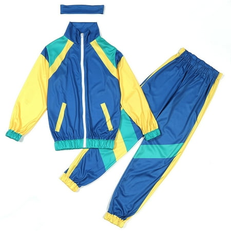 

Kids Toddler Baby Unisex Spring Summer Patchwork Long Sleeve Pants Coat Sports Outfits Headbands Clothes Kids Clothes