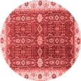 thumbnail image 1 of Ahgly Company Machine Washable Indoor Round Oriental Red Modern Area Rugs, 6' Round, 1 of 4