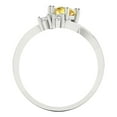 thumbnail image 4 of Clara Pucci 14K White Gold 0.87ct Yellow Three-Stone Ring for Women, 4 of 8