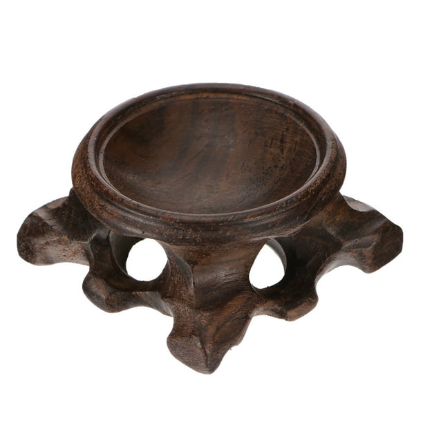 1 base de madera para exhibición de tallado de madera natural, pedestal de bola de cristal duradero.
