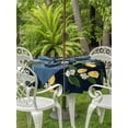 thumbnail image 3 of Outdoor Tablecloth with Umbrella Hole for Patio/Picnic/Party/Camping, Lemons Leaves Waterproof Table Cloth Round Cover Washable, Summer Fruits Floral Botanical Black (Dia 54"), 3 of 8
