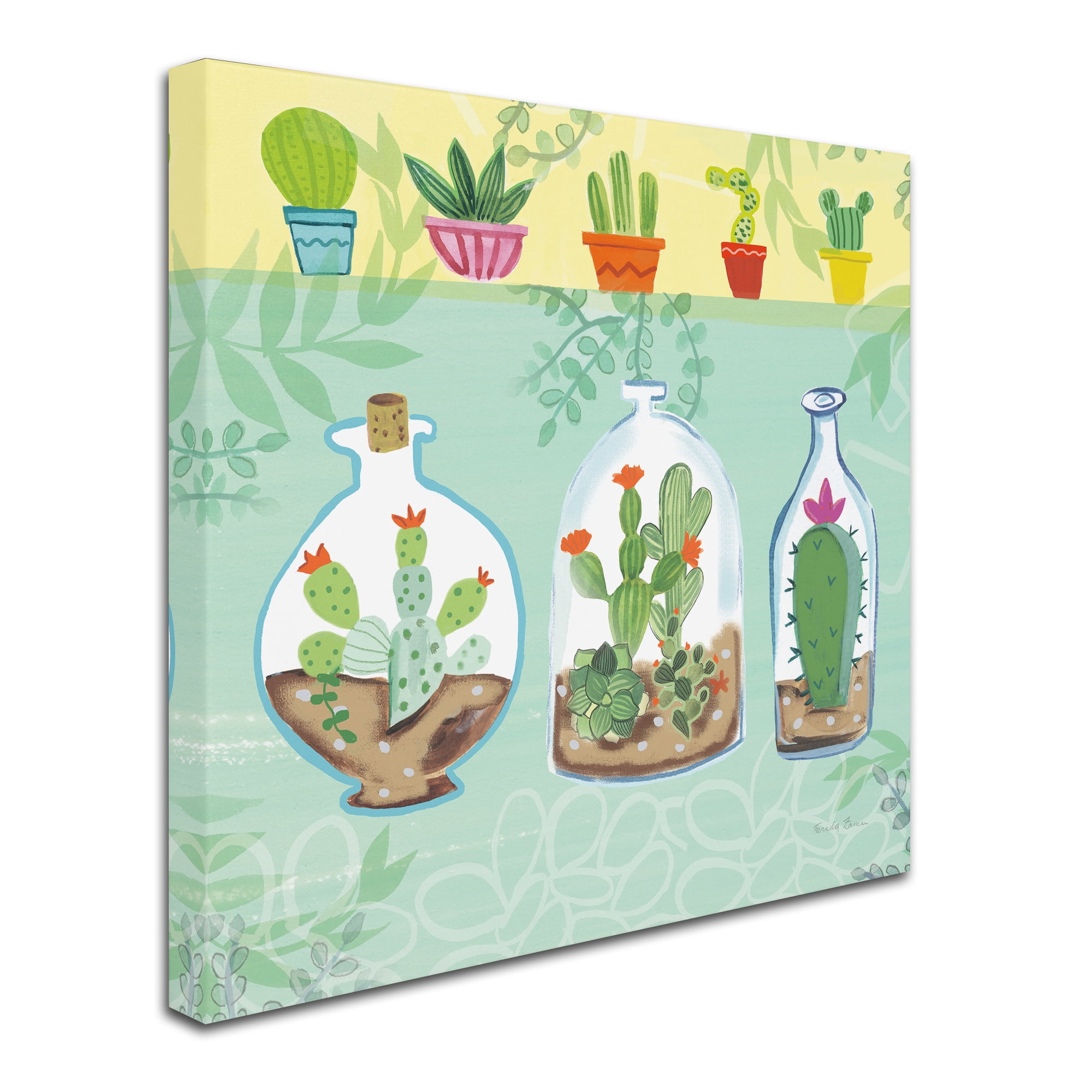 Trademark Fine Art 'Cacti Garden I no Birds' Canvas Art by Farida Zaman
