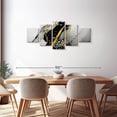 thumbnail image 3 of Elephant Stock Gold Foil Abstract Wall Art - Horizontal Multi Panel Canvas - Living Room Wall Decor - Abstract Multi Panel - Black And Gray Decor - 68" x 30", 3 of 8