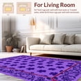 thumbnail image 2 of ODIKA 8' Machine Washable Non-Slip Area Rug, Wild Cat Botanical Design High Traffic Rug, Purple, 294565, 2 of 7