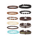 thumbnail image 3 of 26 Pcs Ajustable Trenzado Vintage Cuero Brazalete Multicapa Belug Multicolor, 3 of 5
