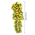 thumbnail image 3 of Hanging Flowers Artificial Violet Flower Wall Wisteria Basket Hanging Garland Flowers Fake Silk Orchid, 3 of 6