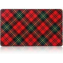 Christmas Plaid Dish Drying Mat for Kitchen Counter 12x19.5 Inch Christmas Coffee Bar Mat Small Absorbent Holiday Dish Drainer Pad for Winter Kitchen Decor