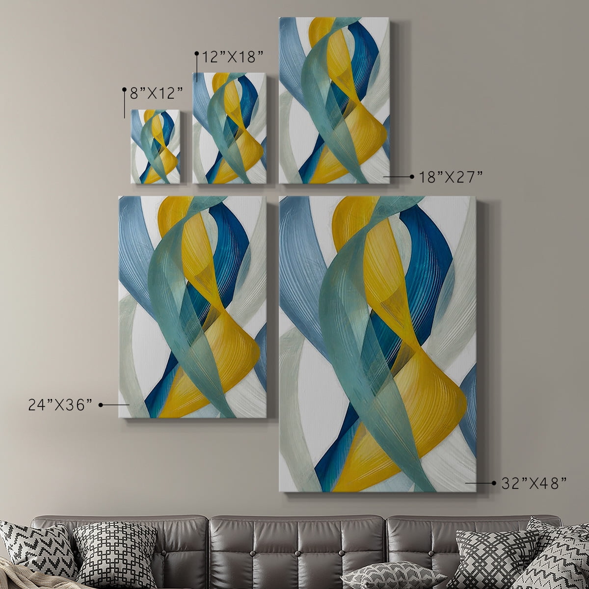 Horizontal Bands I Premium Gallery Wrapped Canvas - Ready to Hang