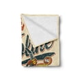 thumbnail image 2 of Vintage Trucks Soft Flannel Fleece Blanket, Grunge Style Poster Design Gasoline Station Garage Service Themed, Cozy Plush for Indoor and Outdoor Use, 70" x 90", Champagne Multicolor, by Ambesonne, 2 of 5