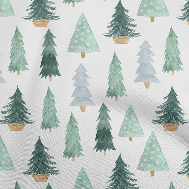 oneOone Viscose Chiffon Dark Green Fabric Tree Sewing Material Print Fabric By The Yard 42 Inch Wide