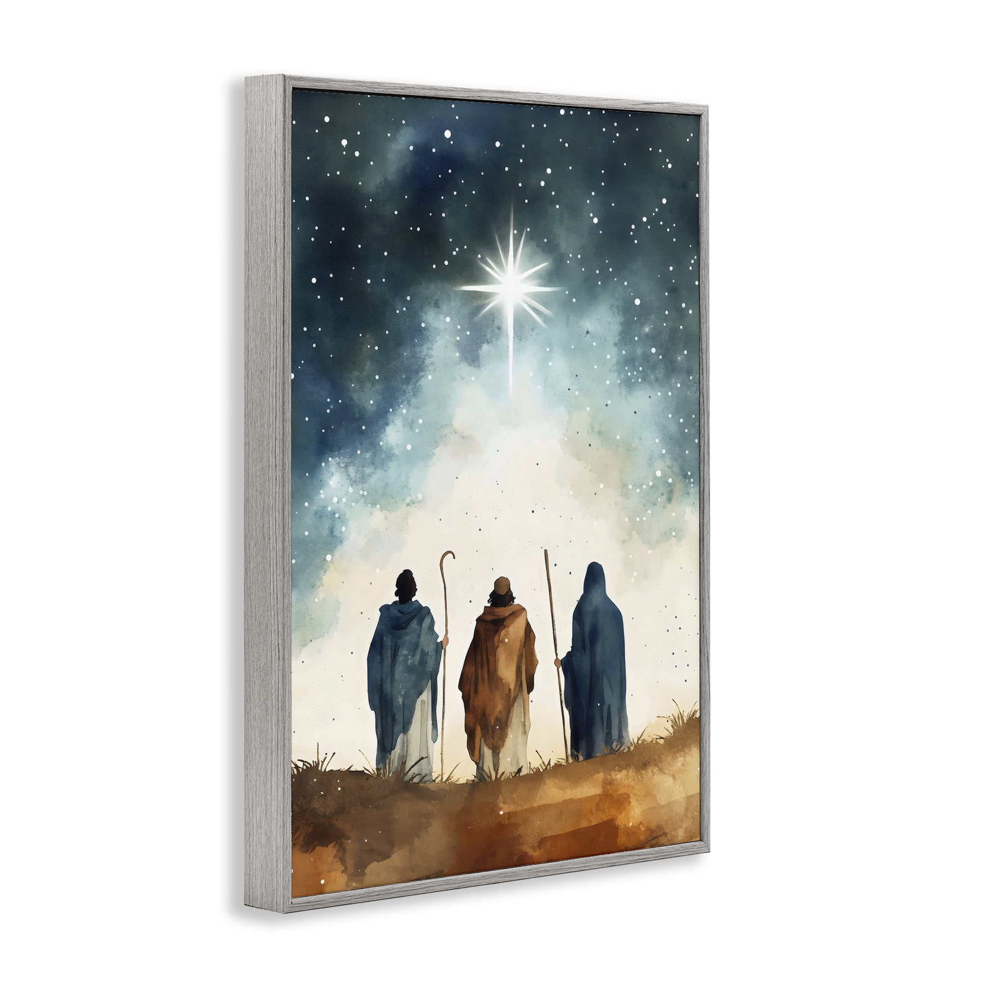 Guided Wisdom Shepherds Gray Framed Giclee Art, design by Petal Prints Design