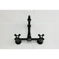 thumbnail image 4 of Kingston Brass KS1260PKX Duchess Double-Handle Wall-Mount Bridge Kitchen Faucet, Matte Black, 4 of 7