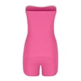 thumbnail image 5 of ZACPNCV Women's Solid Color Backless Sleeveless Strapless Shorts Set Hot Pink, 5 of 6