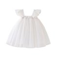 thumbnail image 2 of Kiijoy Girls Polka Dot Tulle Dress Flutter Sleeves Mesh Princess Dress, White, Size 6M-6Y, 2 of 4