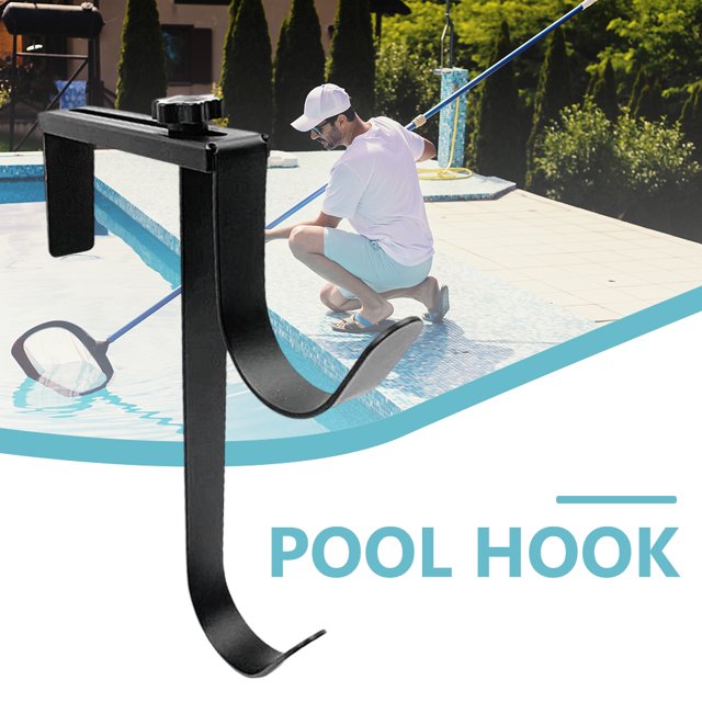 Gancho De Piscina Colgador de poste de piscina ajustable Gancho de metal para postes de piscina/almacenamiento de mangueras (1 unidad)