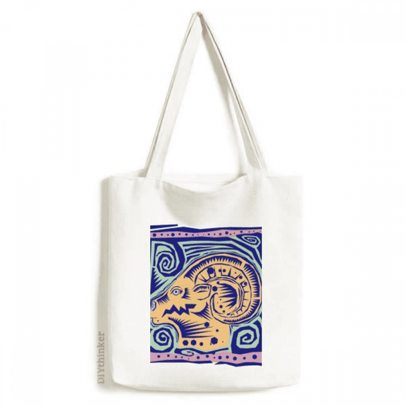Constellation Capricornus Mexicon Engraving Tote Canvas Bag Shopping Satchel Casual Handbag