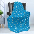 thumbnail image 4 of Children Soft Flannel Fleece Blanket, Fairies in the Sky Flying Fantasy Girls Cheerful Little Elves Cartoon, Cozy Plush for Indoor and Outdoor Use, 60" x 80", Azure Blue Multicolor, by Ambesonne, 4 of 5