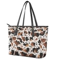 thumbnail image 3 of ZUXONGSY Cow Print Top Handle Bag for Women Waterproof Top Handle Satchel Portable Travel Purse with Handle for Dating Shopping, 3 of 6