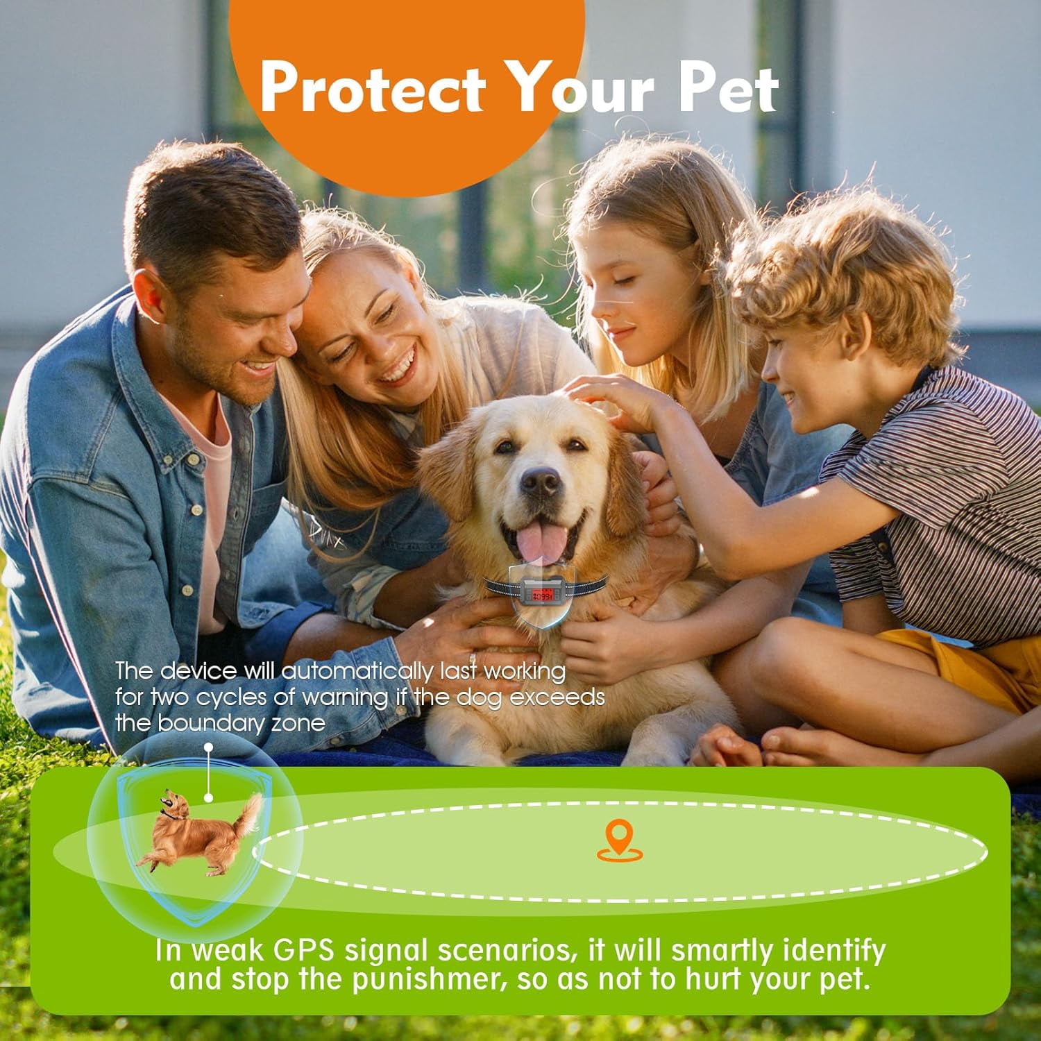 GPS Wireless Dog Fence System – CICPAP 33–999 Yards Rechargeable Electric Dog Boundary Collar, Smart Perimeter Containment System for Medium & Large Dogs, Waterproof for Outdoor Use