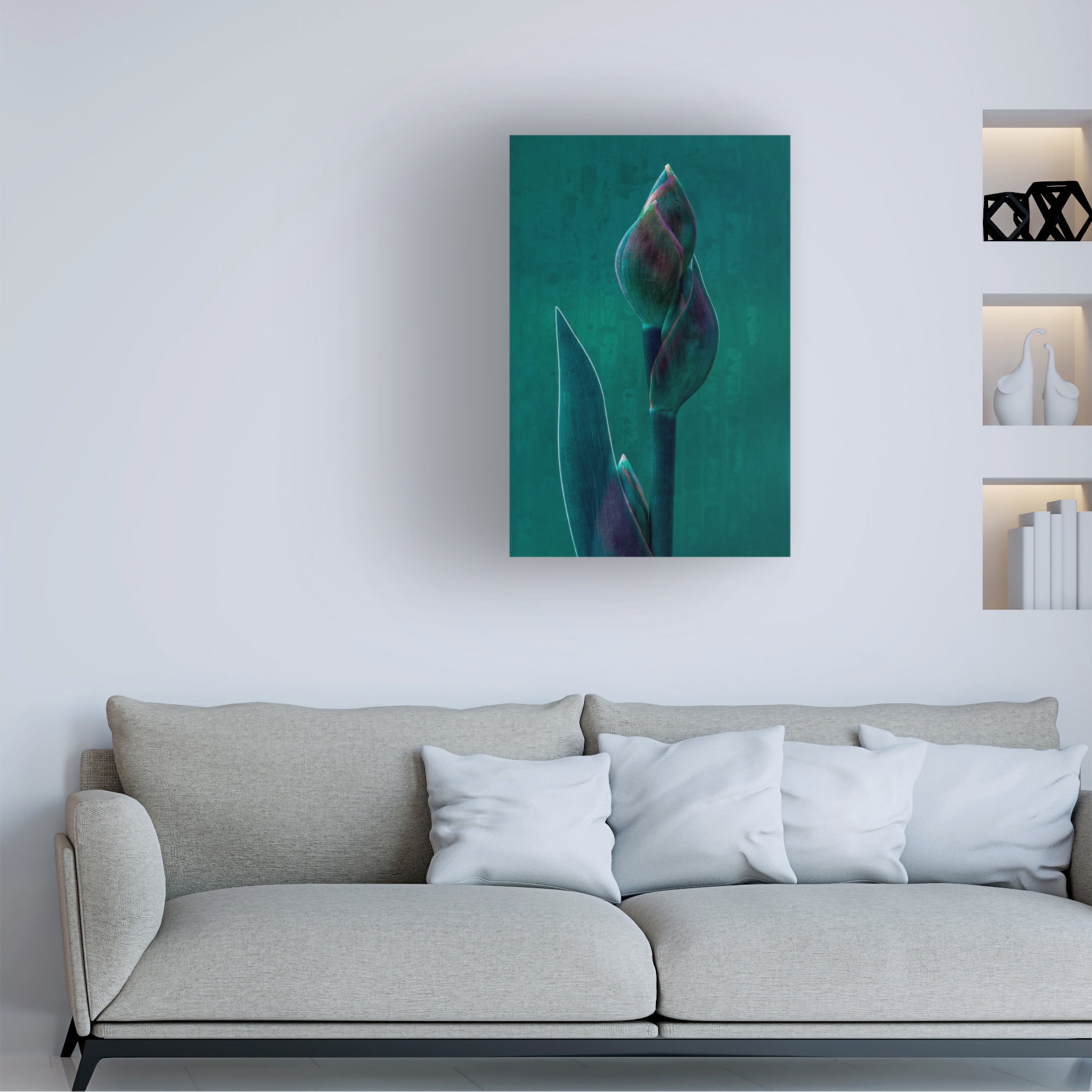 Canvas Wall Art - Chris Hamilton 'Blue Charade ' Wall Art for Living Room, Bedroom, or Office Décor by Trademark Fine Art - 12 x 19 Inches