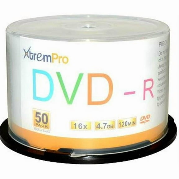 Blank CD DVD-R 16x 4.7GB 120 Minute DVD 50 Pack Storage Media in Spindle