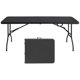 thumbnail image 1 of Qinaqin PeakPursuit 6FT Portátil Folding Mesa con cm de Alturaandle Resistente Plástico Altura Ajustable Anchoaterproof Easy to Clean 300LBS Capacity Plegable para Indoor & Outdoor Use Negro, 1 of 7
