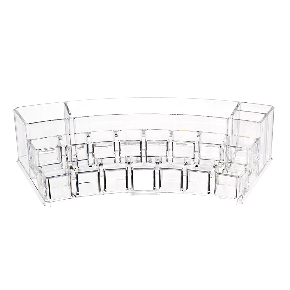 K-Cliffs Clear Acrylic Makeup Organizer w/19 Compartments /Lipsticks Nail Polish/Brushes Organizer.