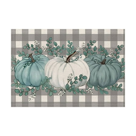 

Linjieee Plate Charger Kitchen Table Mats Set Clear Table Mat Set Small Dining Set round Chargers 4 Think Table Pumpkin Autumn Meal Mat 12x18 Inch Autumn Thanksgiving Retro Table Mat Suitable For