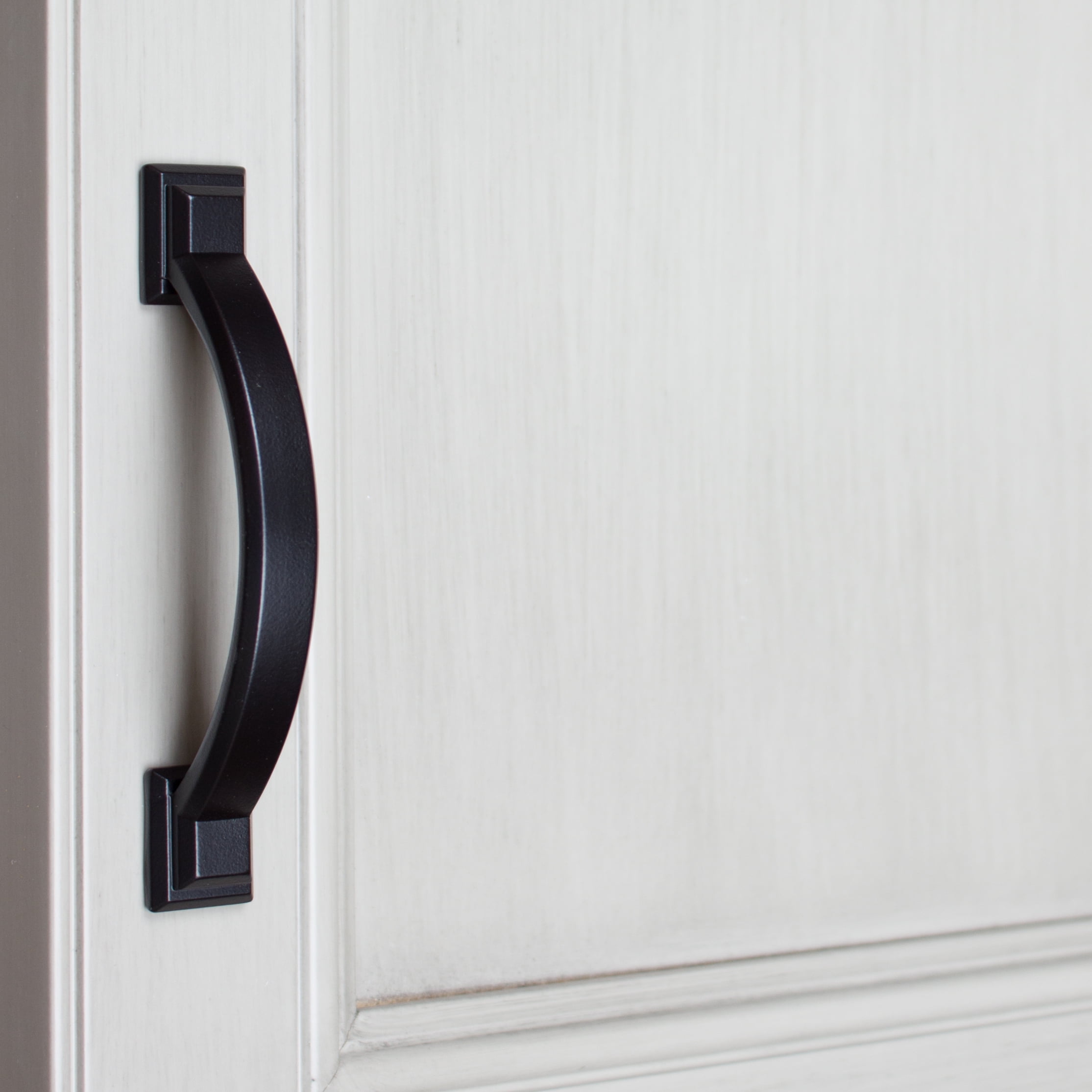 GlideRite 3 in. Center Arched Square Pulls Cabinet Hardware Handles, Matte Black, Pack of 25