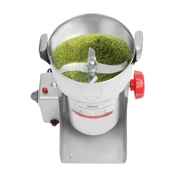 30000RPM Silver Electric Grain Mill Grinder 304 Stainless Steel Commercial Grinders for Rice Wheat Corn Spices