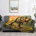 thumbnail image 3 of Vsdgher Realistic Style Forest Dinosaur Pattern Fleece Throw Blanket, Horizontal Fleece Bedding Home Decor for Couch & Bed All Season Use -60"x50", 3 of 6
