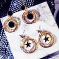 thumbnail image 3 of Temperament Fashion Multilayer Flash  Metal Star Circle Stud Earrings, 3 of 6