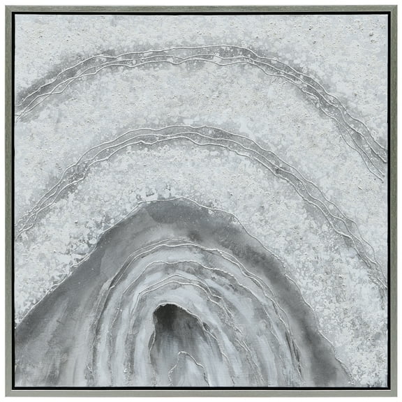 Empire Art Direct Gray Cave Textured Metallic Hand Painted Wall Art, 36" x 36" x 1.5", Ready to Hang