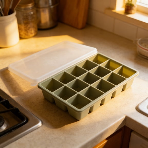 Silicone Tray With Lid Food Grade Freezer For And Juices Ice Cube Mold, 15-Cavity Square Ice Cube Mold With Lid, Flexible Silicone Easy Release Tray Home Decor