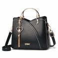 thumbnail image 1 of Women's Contrast Stitching Tassels Handbag Fashion Color Block Leather Small Crossbody Handle Tote Shoulder Bags, 1 of 6