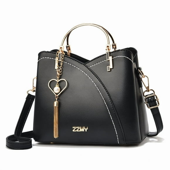 Women's Contrast Stitching Tassels Handbag Fashion Color Block Leather Small Crossbody Handle Tote Shoulder Bags