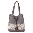 thumbnail image 2 of Bolso tipo cubo para mujer Bolso tote con cordón Lona Casual Ocio diario (Gris), 2 of 9