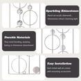 thumbnail image 7 of 2 Pcs. Abstract Metal Art for Wall Decor Living Room Bedroom Bathroom Office Metal Bling Modern Geometric Hanging Vertical Small Iron Sculpture Plaque Pack -Silver 16.5in, 7 of 7