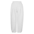 thumbnail image 4 of Girls Pants Kids Summer Beach Solid Casual Long Trousers Soft Breathable White 10-11 Years, 4 of 8
