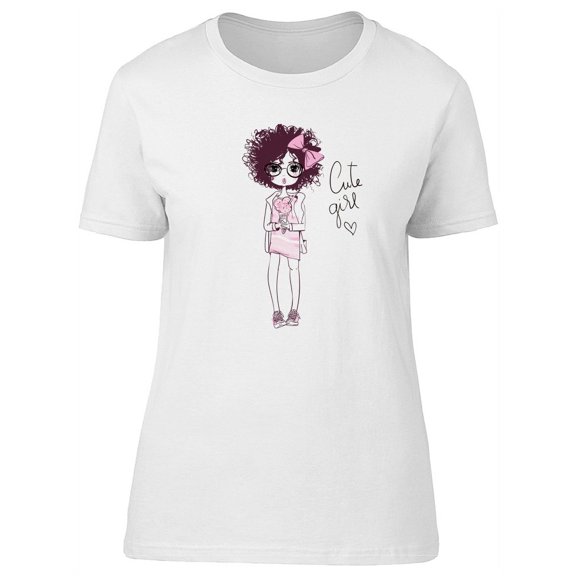 Cute Girl With Ribbon On Hair Tee Women's -Image by Shutterstock