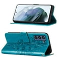 thumbnail image 2 of Dteck For Samsung Galaxy S21 FE Flip Wallet Stand Case,360 Protection Shockproof Luxury Diamond Embossed Butterfly PU Leather+Hand Strap Cover.For Samsung Galaxy S21 FE,Blue, 2 of 7