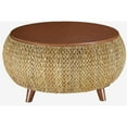 thumbnail image 4 of Gallerie Decor Bali Breeze Round Transitional Wood Coffee Table in Natural, 4 of 4