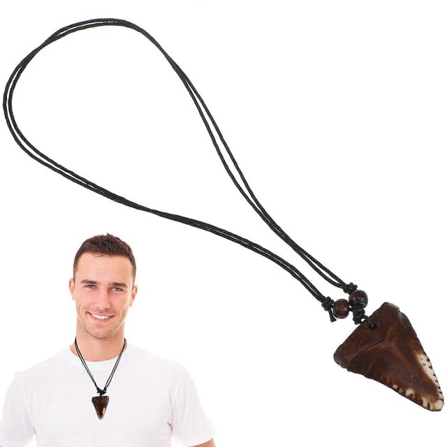Men Necklace Vintage Shark Tooth Pendant Necklace Personalized Neck Chain